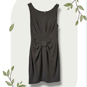 Bailey 44 Charcoal Grey Sleeveless Shift Dress with Knot Bow Detail- Size Small